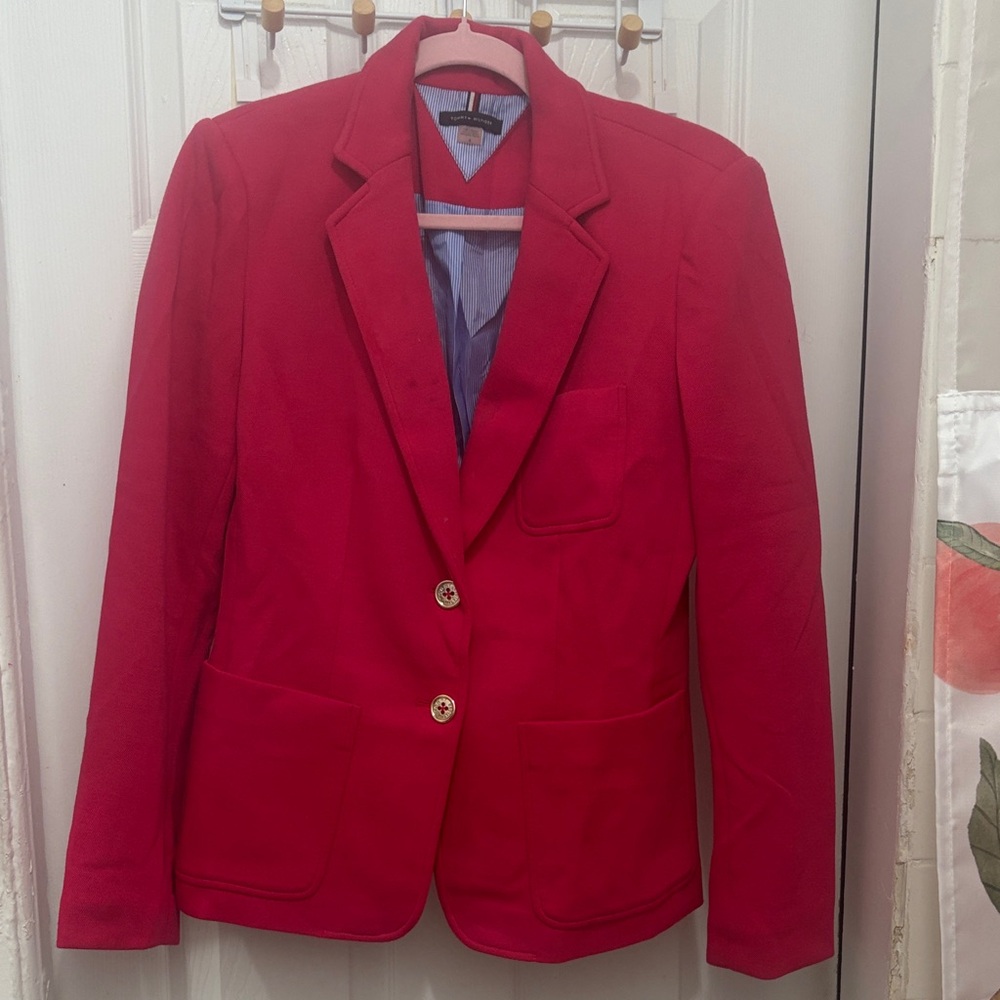 Tommy Hilfiger Women's Red Blazer